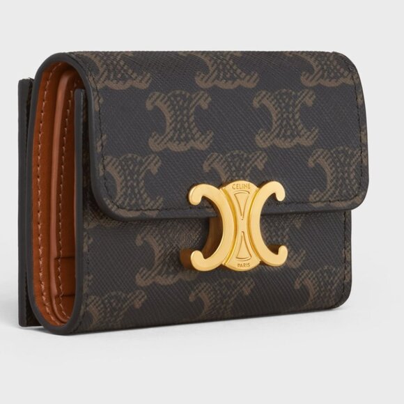 Authentic COMPACT WALLET WITH COIN TRIOMPHE IN TRIOMPHE CANVAS. - Picture 1 of 15